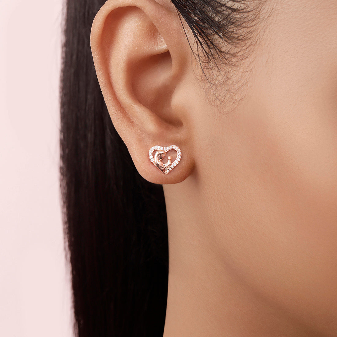 Cherished Connection Rose Gold Plated 925 Sterling Silver Earrings