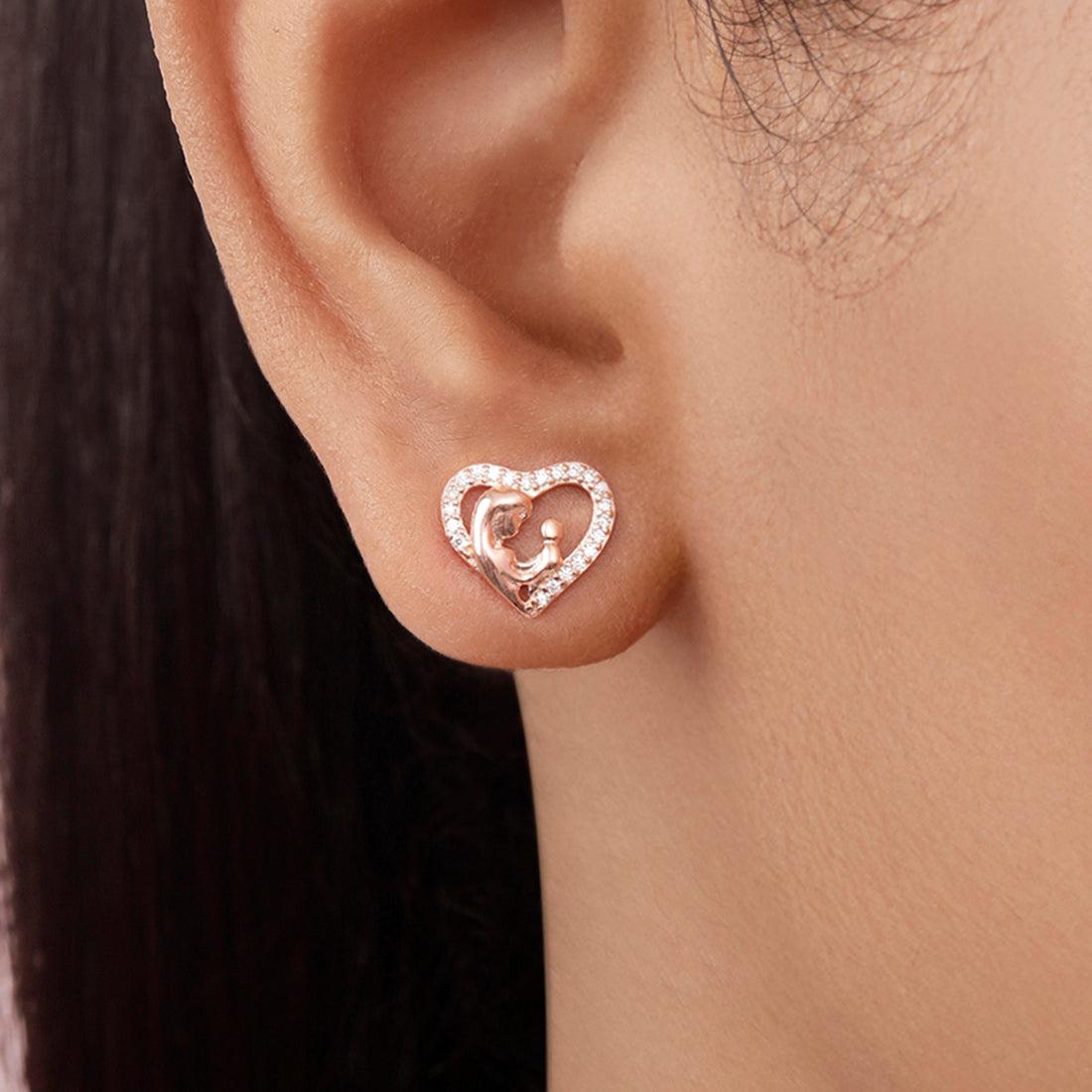 Cherished Connection Rose Gold Plated 925 Sterling Silver Earrings