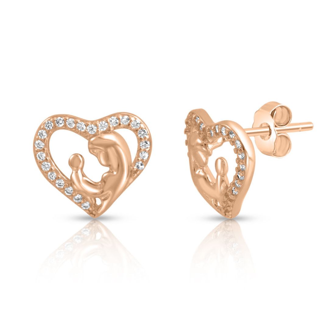 Cherished Connection Rose Gold Plated 925 Sterling Silver Earrings