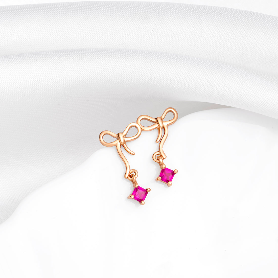Delicate Bow Rose Gold Plated 925 Sterling Silver Earrings