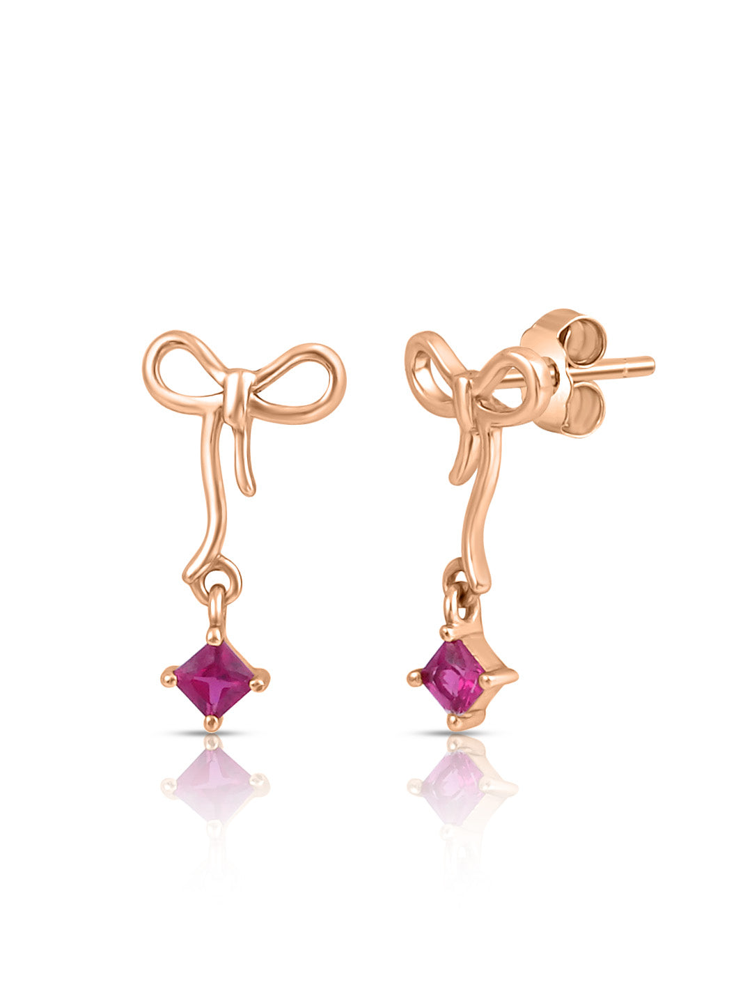Delicate Bow Rose Gold Plated 925 Sterling Silver Earrings