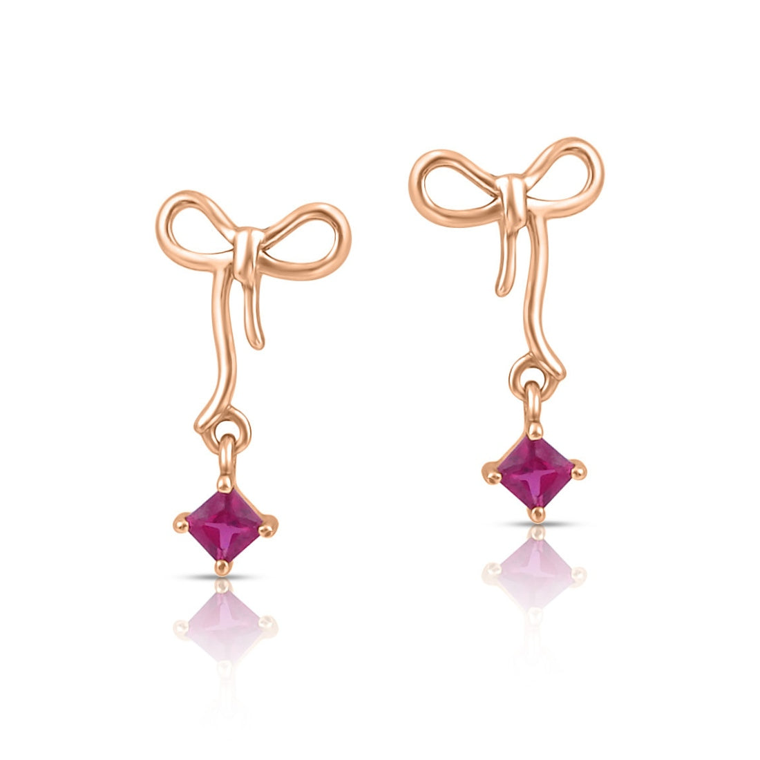Delicate Bow Rose Gold Plated 925 Sterling Silver Earrings