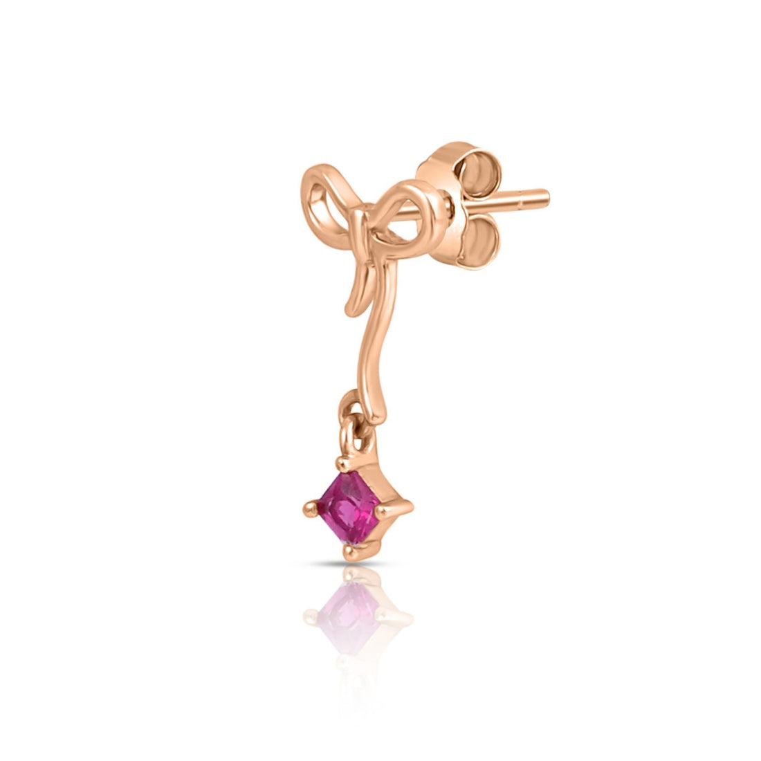 Delicate Bow Rose Gold Plated 925 Sterling Silver Earrings