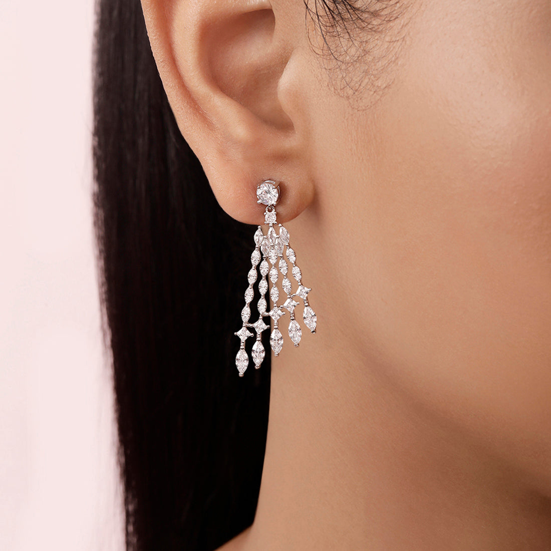 Twilight Sparkle Rhodium Plated 925 Sterling Silver Earrings