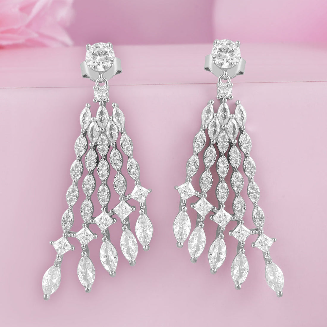 Twilight Sparkle Rhodium Plated 925 Sterling Silver Earrings