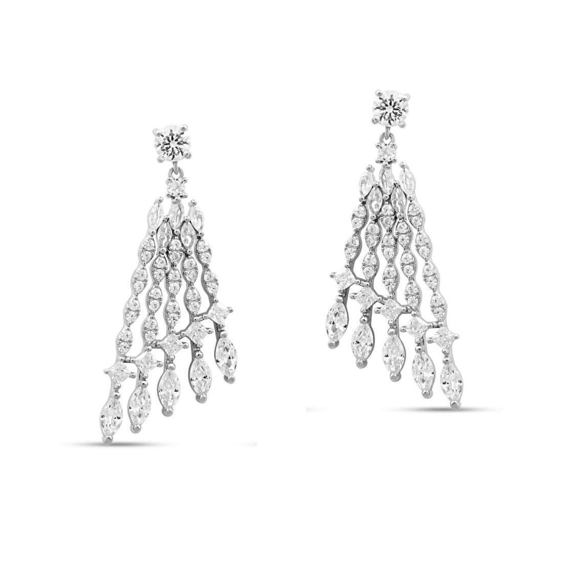 Twilight Sparkle Rhodium Plated 925 Sterling Silver Earrings