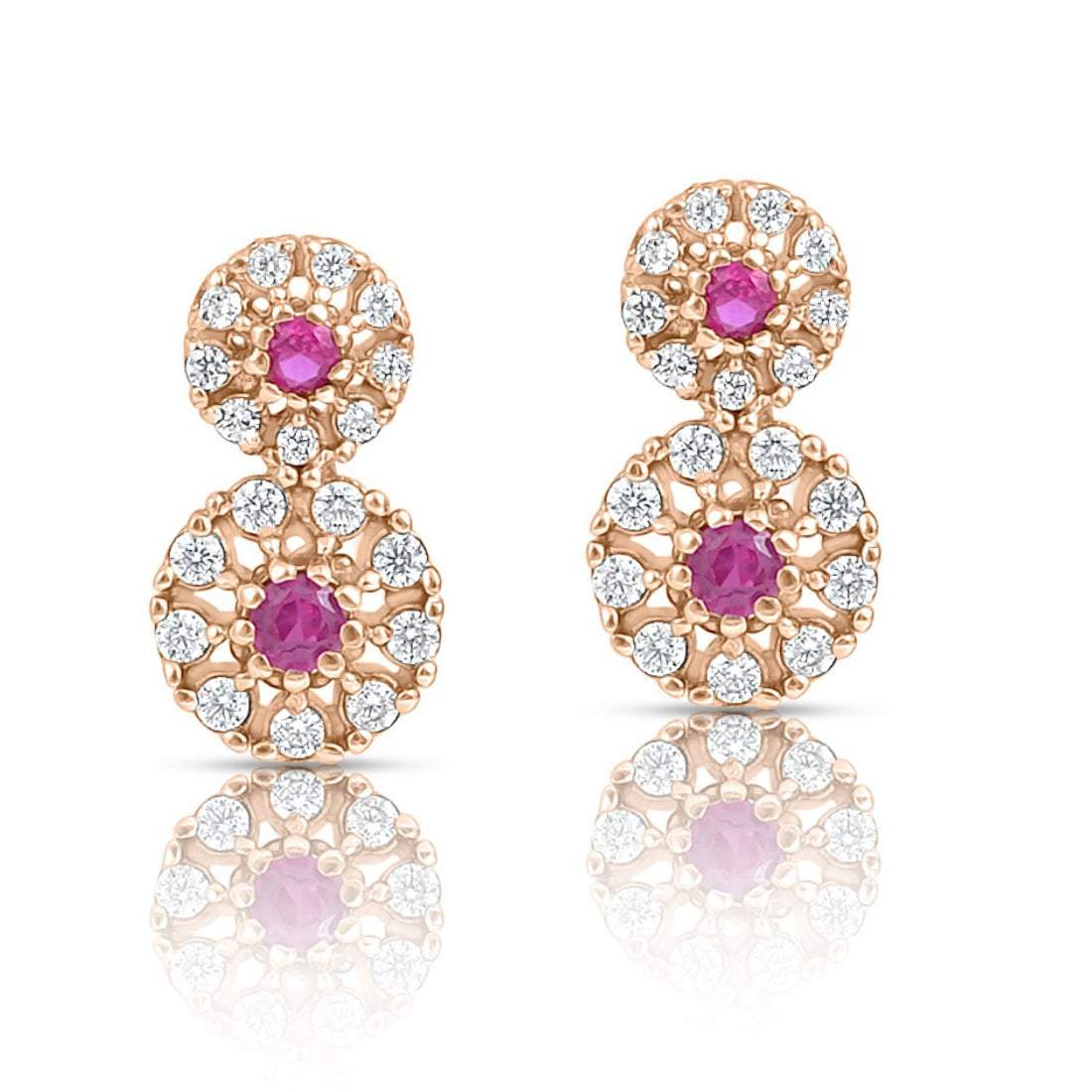 Twirling Bloom Rose Gold Plated 925 Sterling Silver Earrings