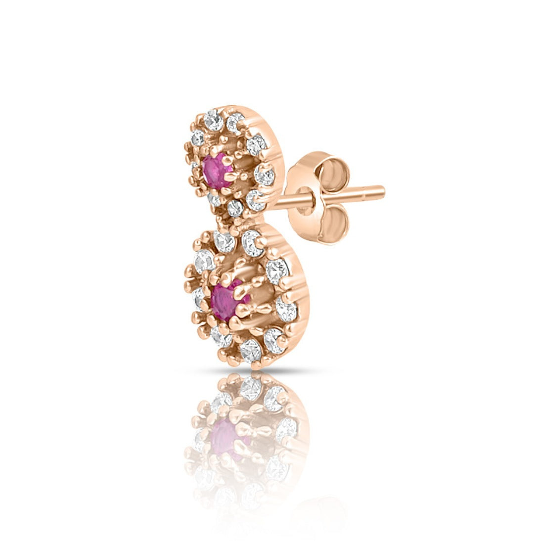 Twirling Bloom Rose Gold Plated 925 Sterling Silver Earrings