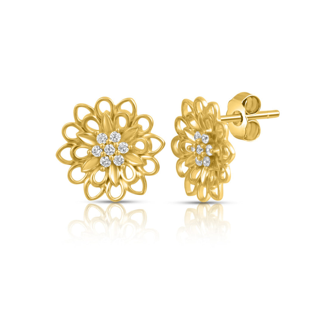 Sunlit Bloom Gold Plated 925 Sterling Silver Earrings