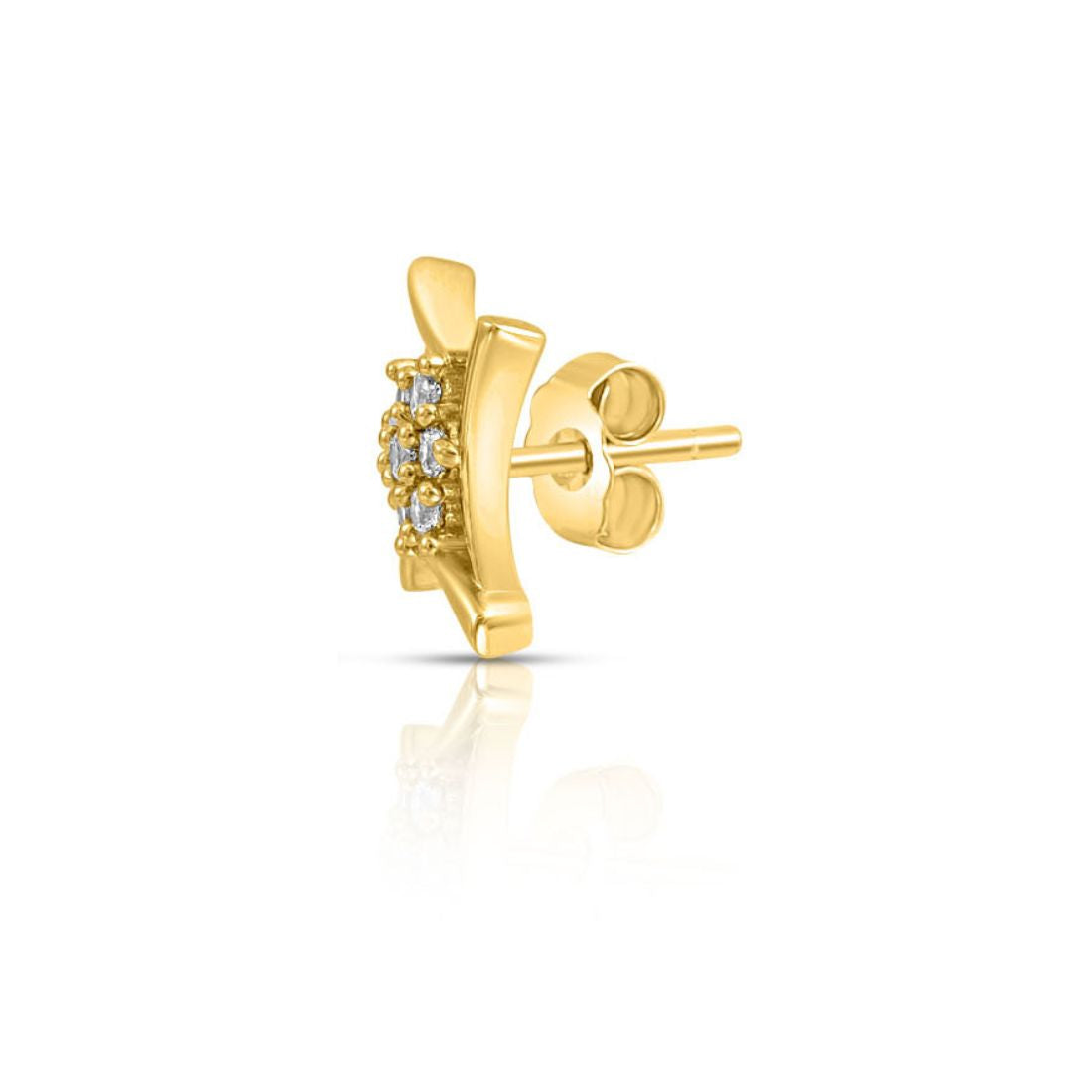 Solitaire Gold Plated 925 Sterling Silver Earrings