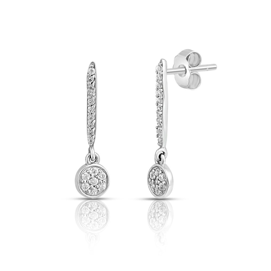 Drop Rhodium Plated 925 Sterling Silver Earrings