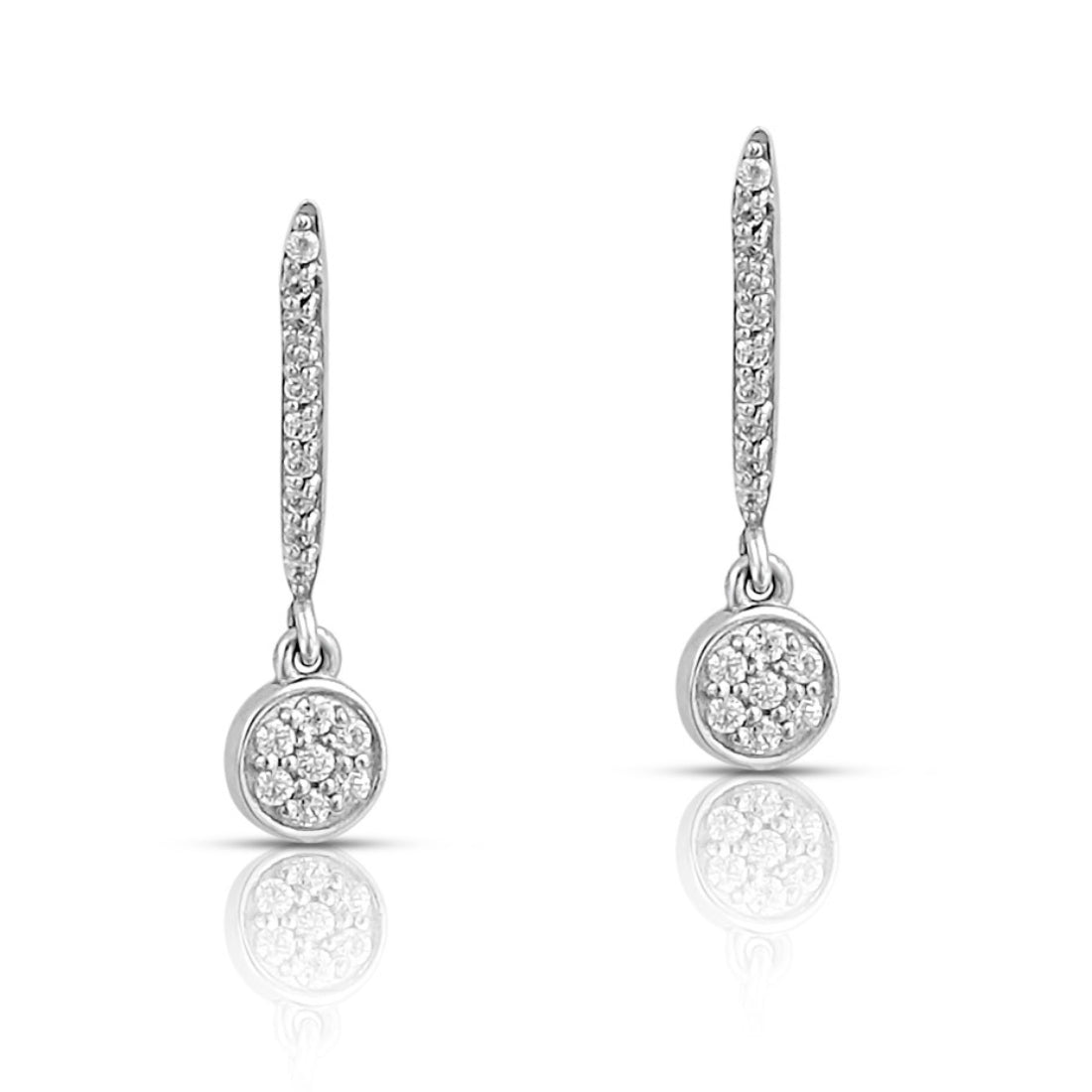 Drop Rhodium Plated 925 Sterling Silver Earrings