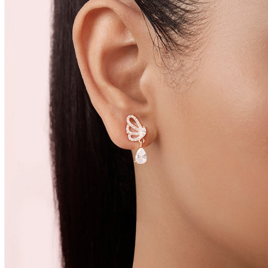 Royal Teardrop Rose Gold Plated 925 Sterling Silver Earrings