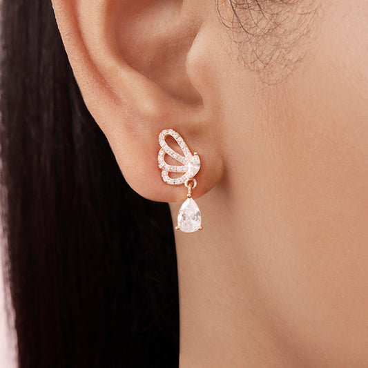 Royal Teardrop Rose Gold Plated 925 Sterling Silver Earrings