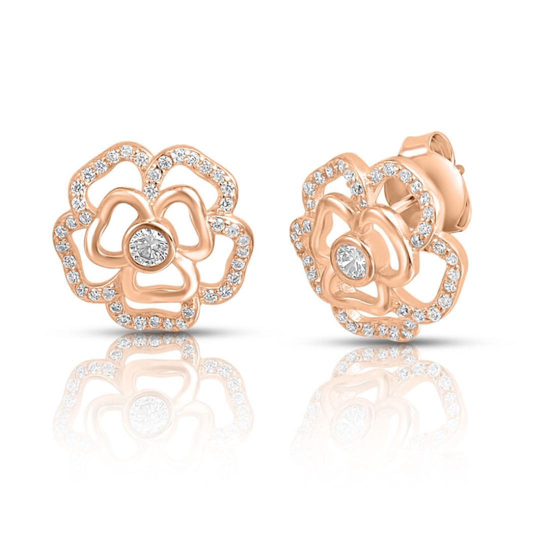 Ethereal Beauty Rose Gold Plated 925 Sterling Silver Earrings