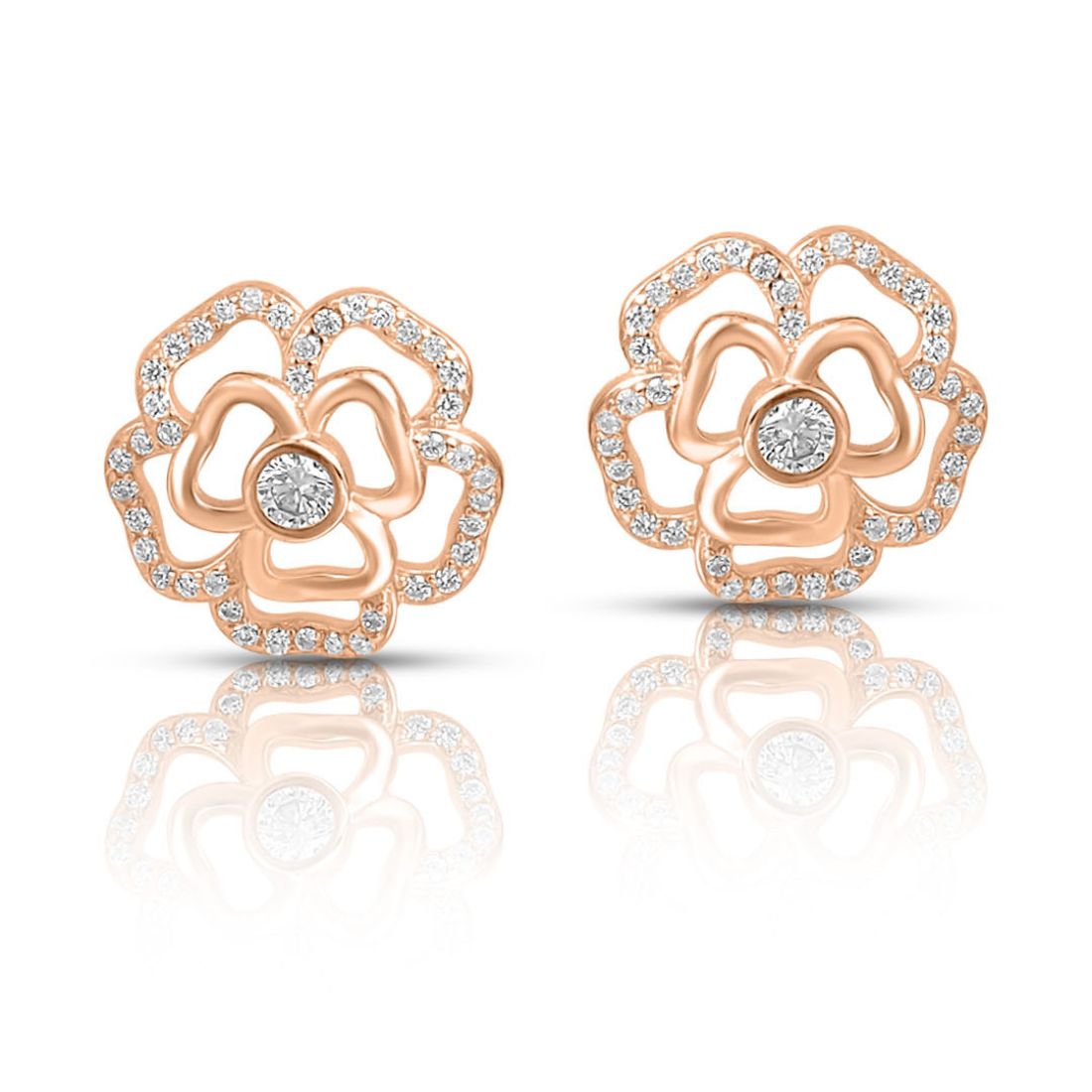 Ethereal Beauty Rose Gold Plated 925 Sterling Silver Earrings