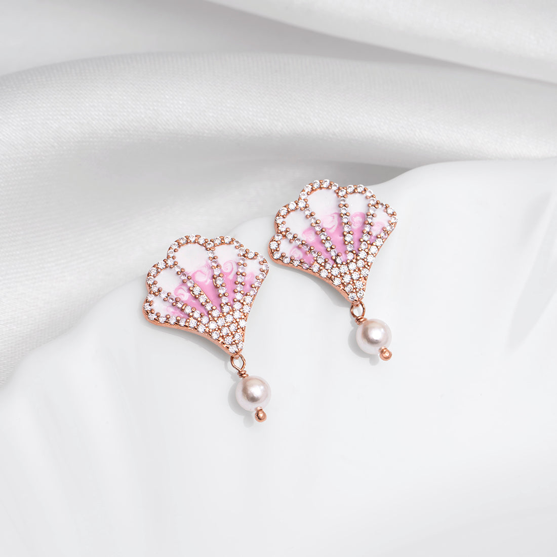 Pearl Rose Gold Plated 925 Sterling Silver Earrings