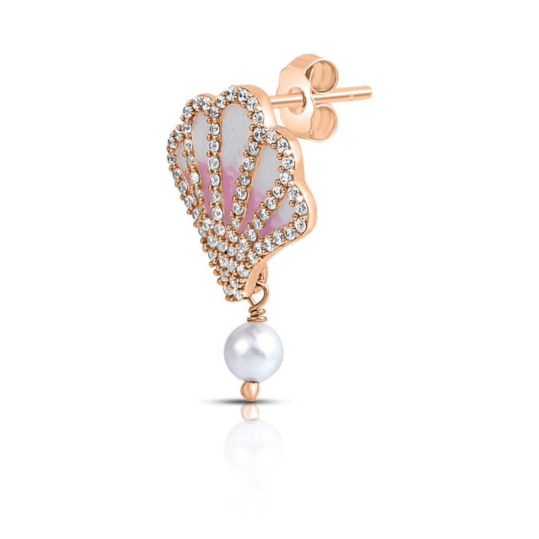 Pearl Rose Gold Plated 925 Sterling Silver Earrings