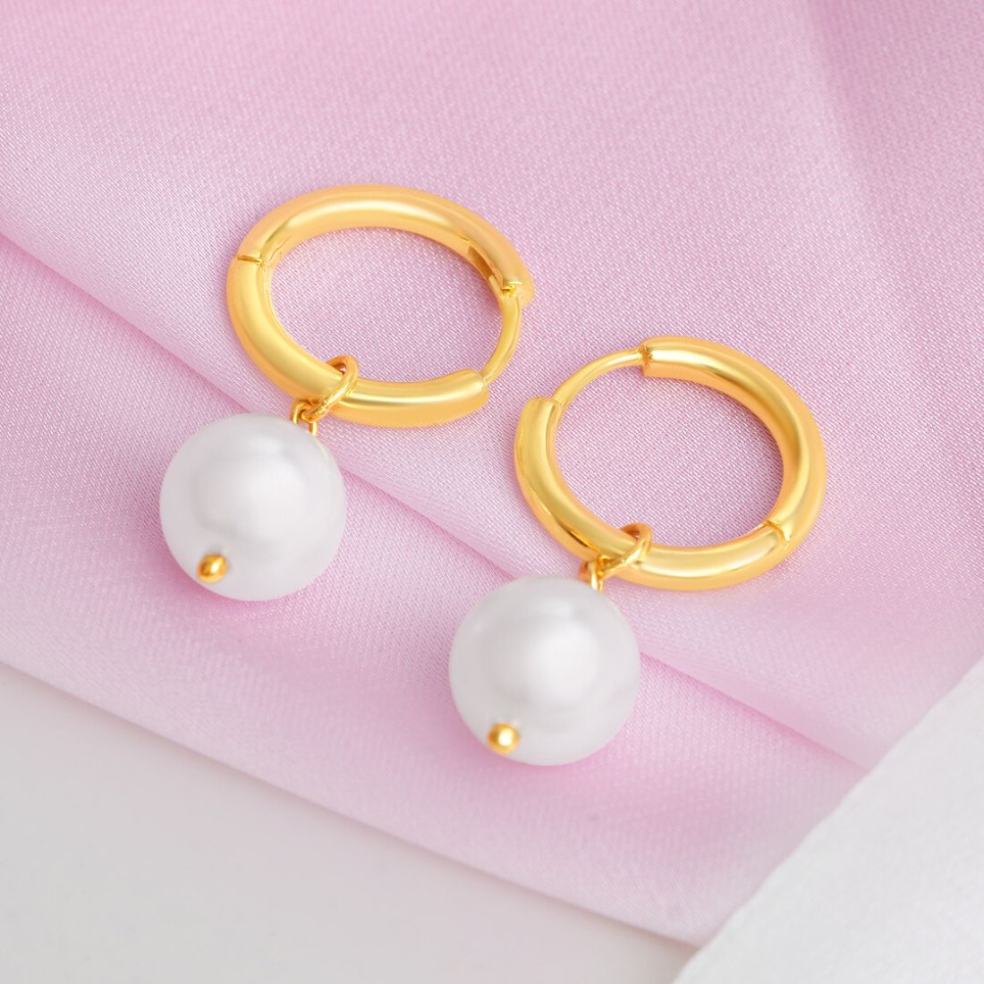 Dancing Pearls Gold Plated 925 Sterling Silver Earrings