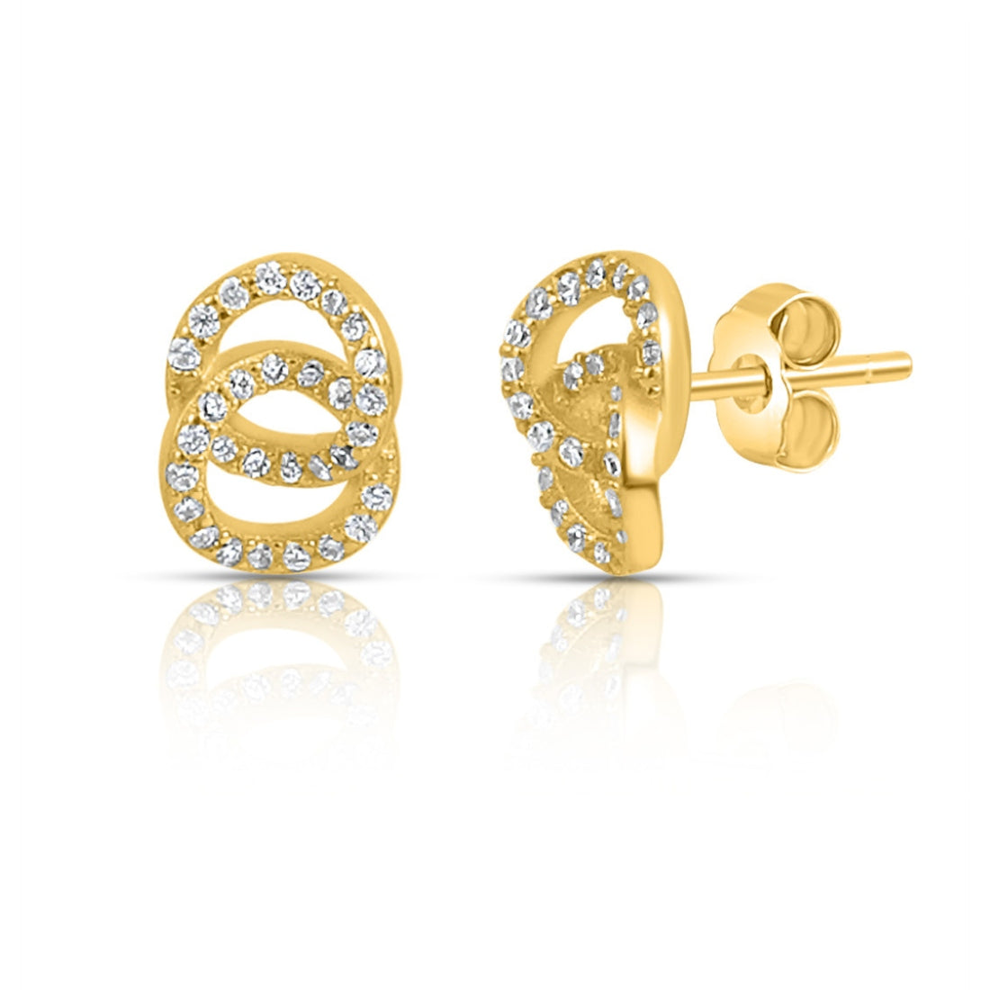 Interlinked Gold Plated 925 Sterling Silver Earrings