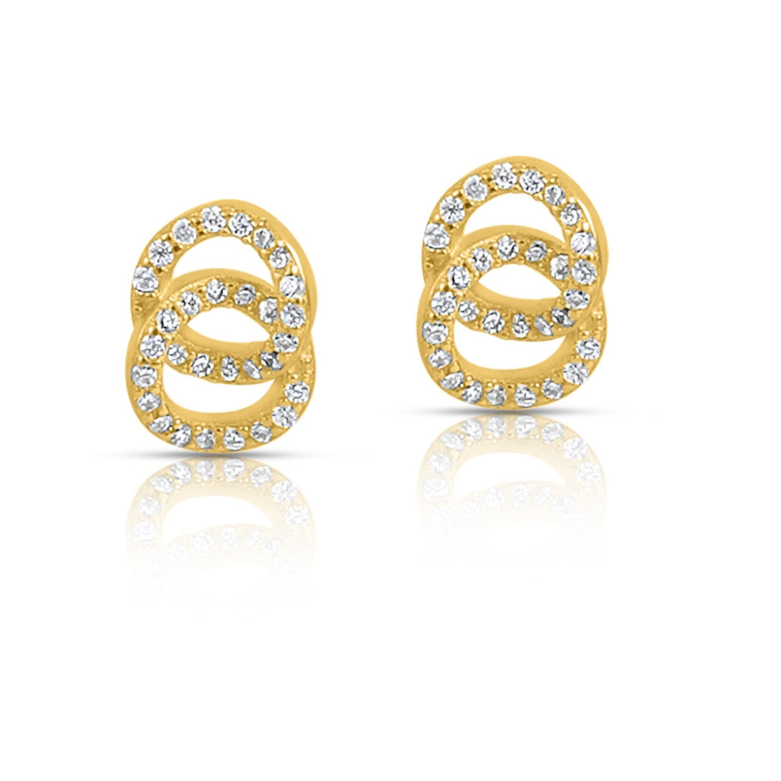 Interlinked Gold Plated 925 Sterling Silver Earrings