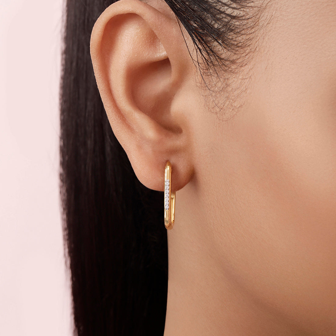 Rectangle Gold Plated 925 Sterling Silver Earrings