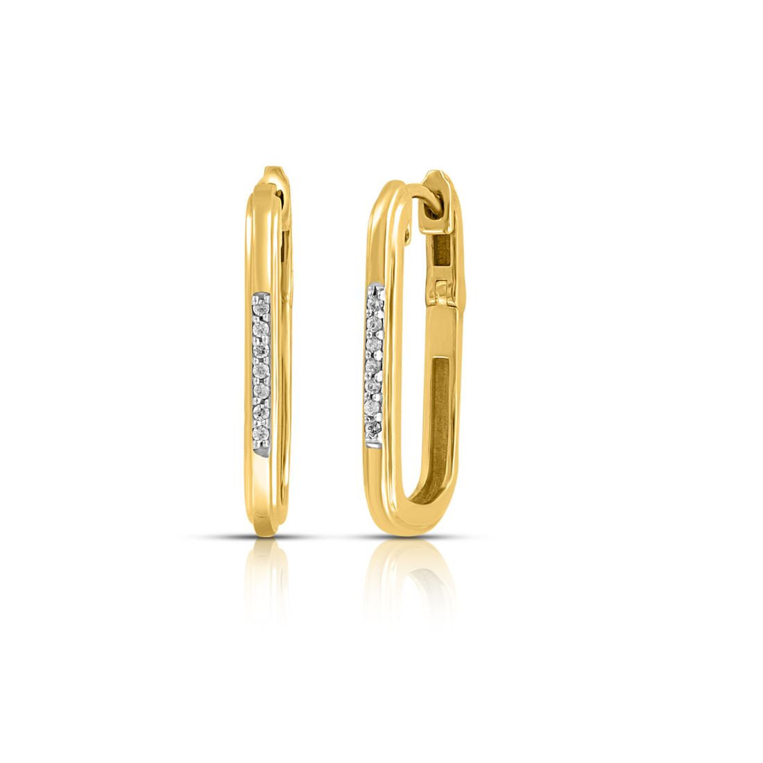 Rectangle Gold Plated 925 Sterling Silver Earrings