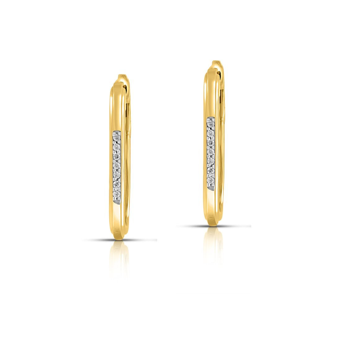 Rectangle Gold Plated 925 Sterling Silver Earrings