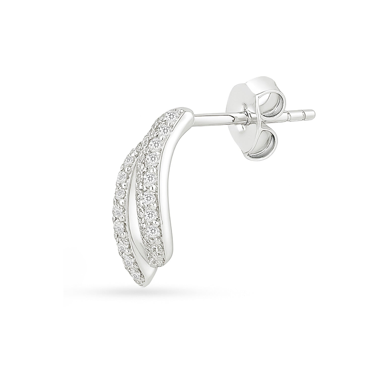 Dancing Wave Silver Rhodium Plated Earrings