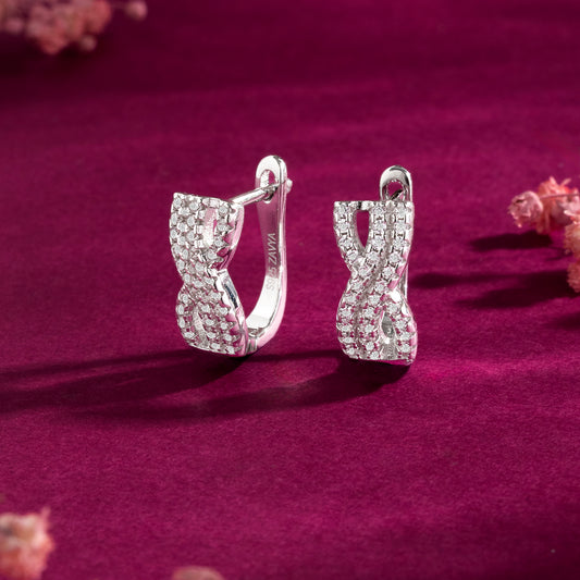 Forever in a Moment Hoop Rhodium Plated Earrings