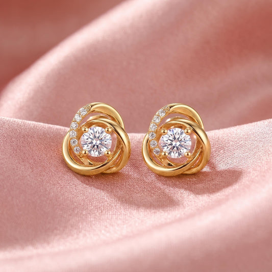 Inner Glow  Gold Plated 925 Silver Stud Earrings