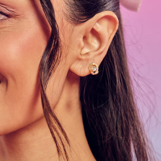 Inner Glow  Gold Plated 925 Silver Stud Earrings