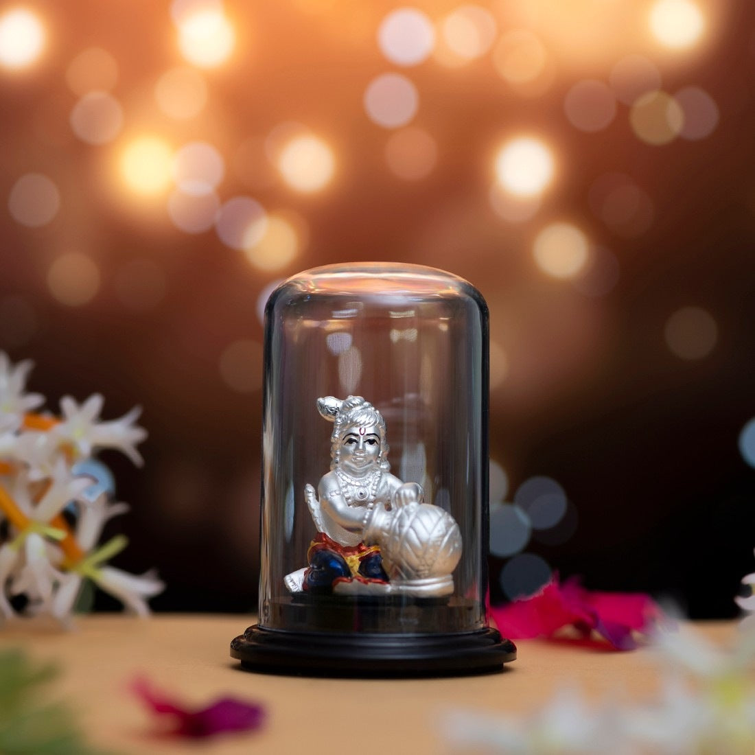 Little Krishna Delight 925 Sterling Silver Idol of Young Lord Krishna