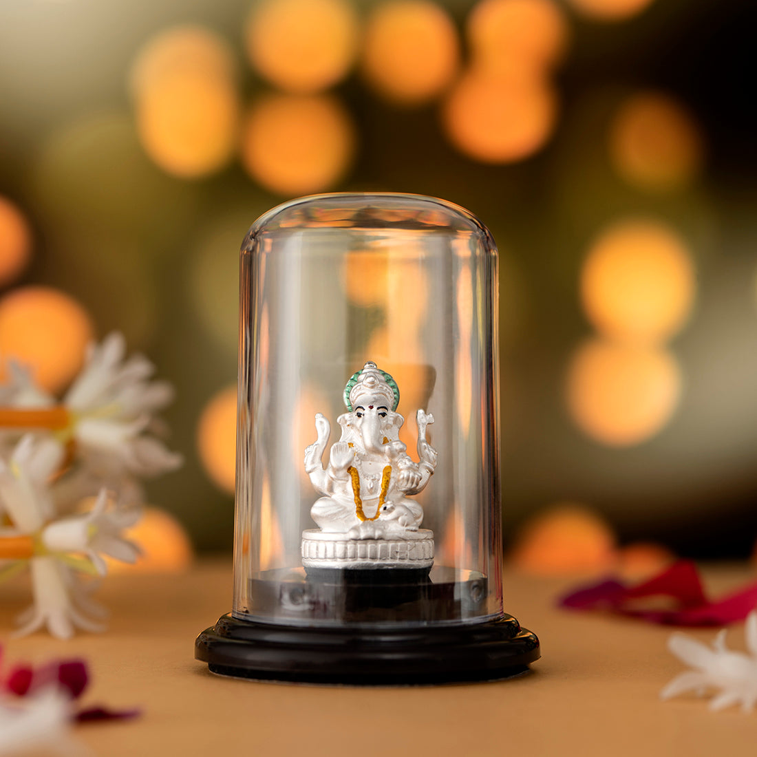 Ganesha's Grace Rhodium-Plated 925 Sterling Silver Idol