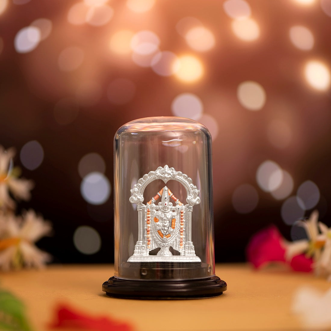 Sacred Splendor Rhodium-Plated 999 Silver Tirupati Bala Ji Idol