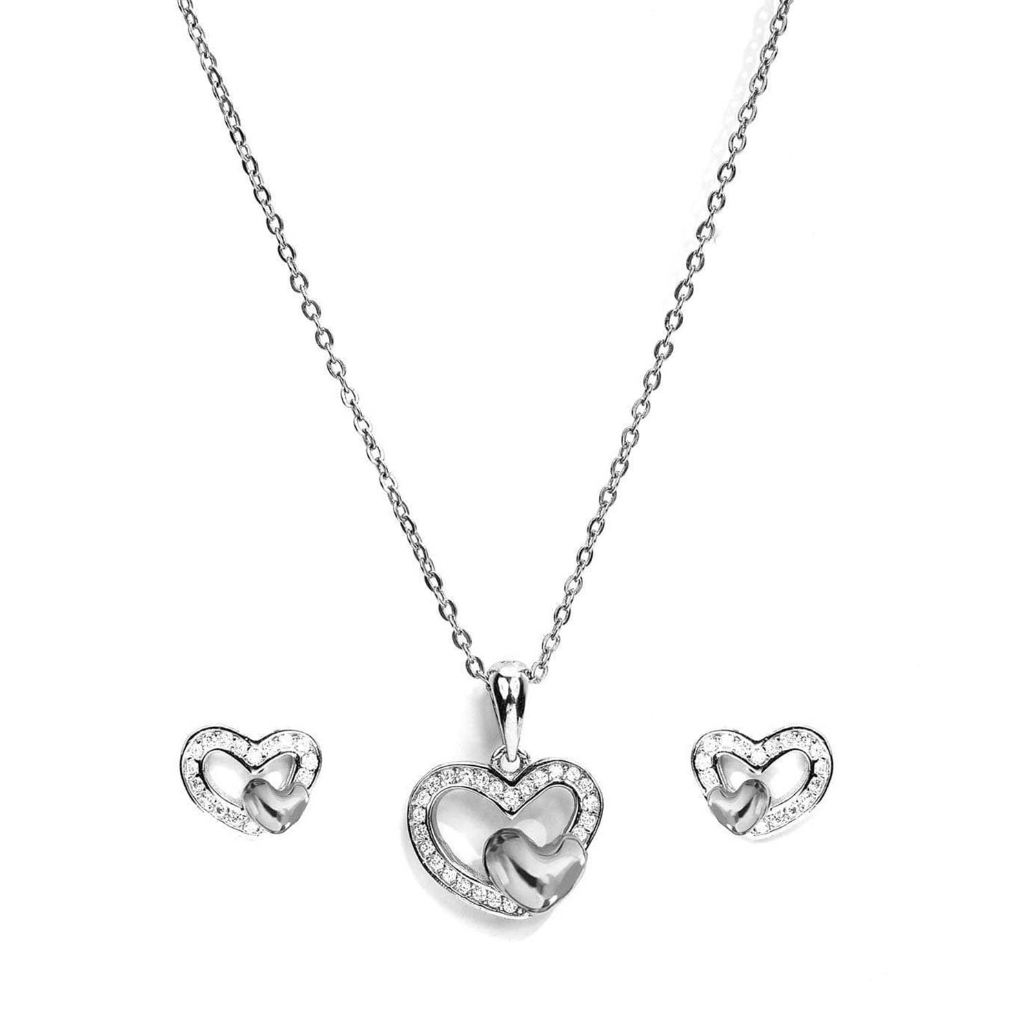 Eternal Heart 925 Silver Jewellery Set