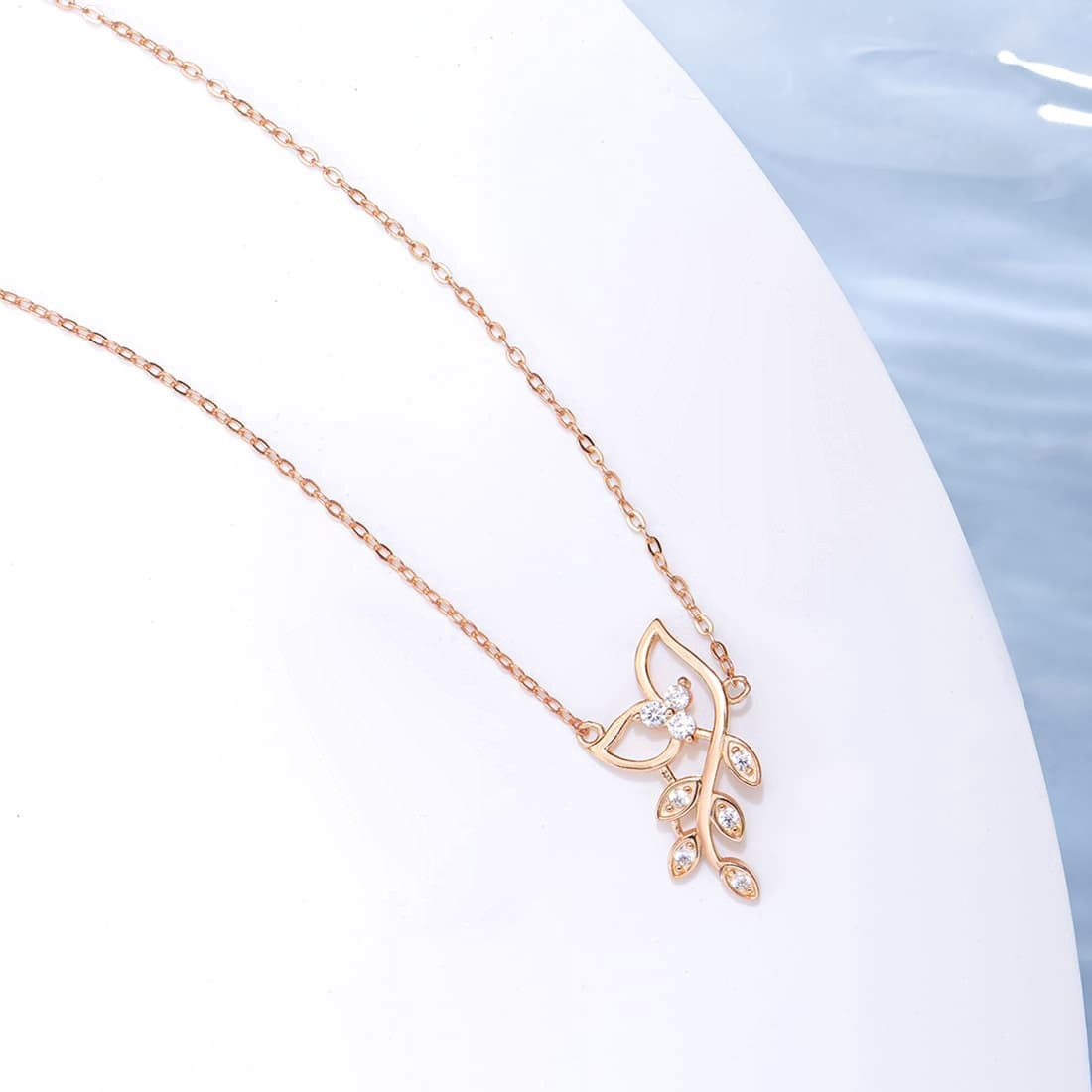 Greek Goddess 925 Silver Necklace In Rose Gold