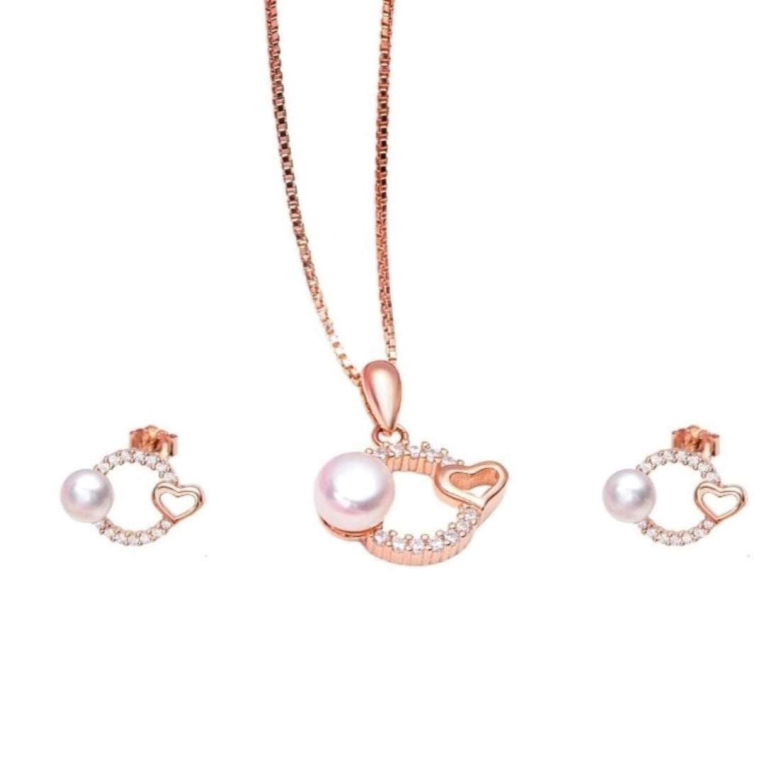 Harmony in Rose 925 Sterling Silver Rose Gold-Plated Jewelry Set