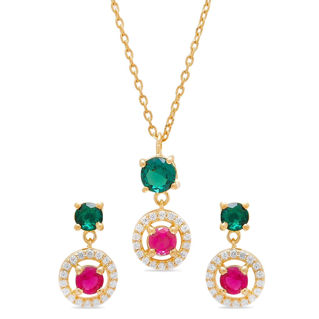 Radiant Aura 925 Sterling Silver Gold-Plated Jewellery Set