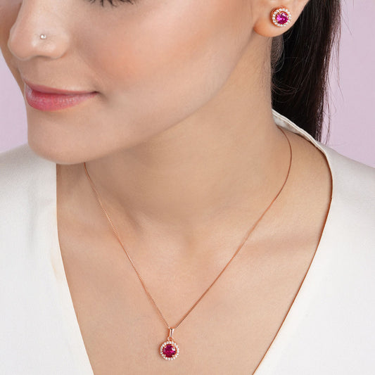 Vintage Allure Rose Gold Plated 925 Sterling Silver Jewellery Set