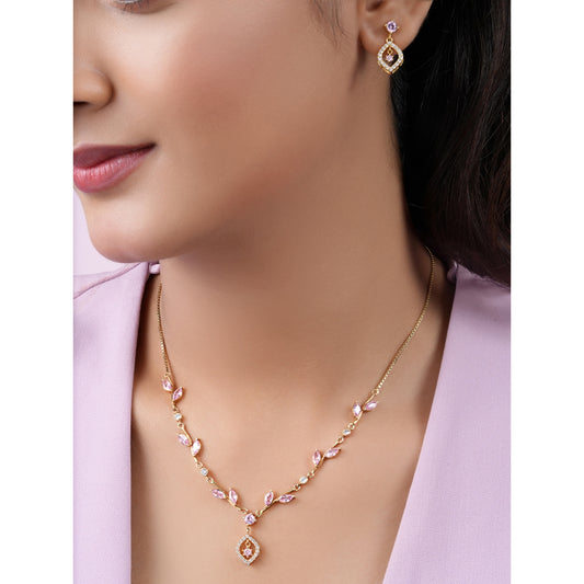 Glimmering Vines Gold Plated 925 Sterling Silver Jewellery Set