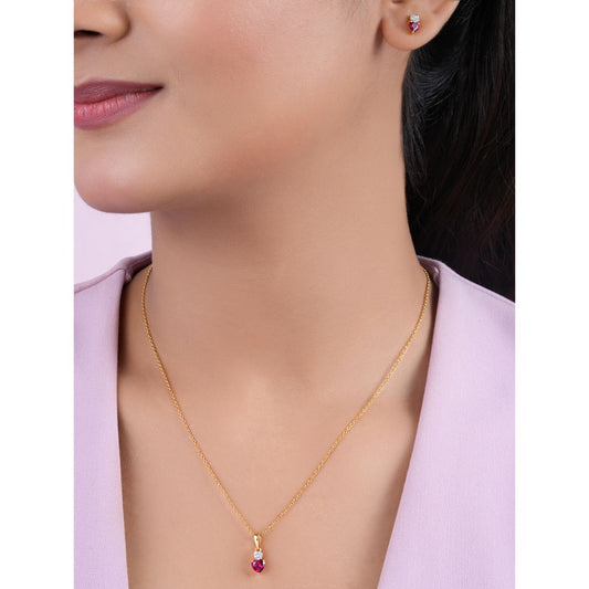 Radiant Heart Gold Plated 925 Sterling Silver Jewellery Set