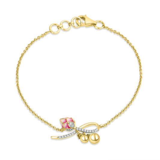 Lotus Radiance Rose Gold Bracelet with Lab-Grown Diamonds