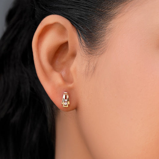 Gold Mirage Earrings with Lab-Grown Diamonds