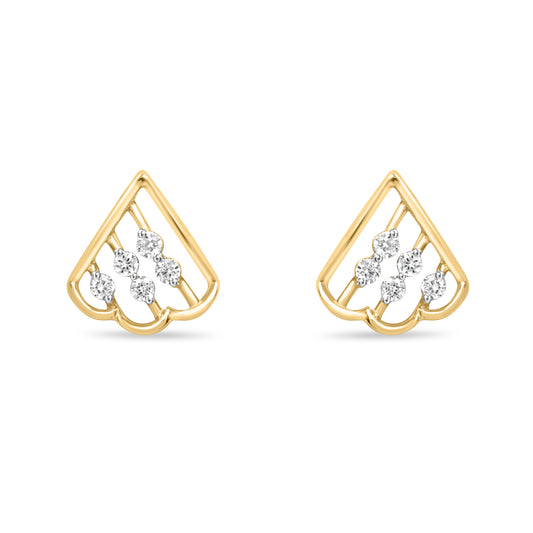 Sculpted Beauty Gold Earrings with Lab-Grown Diamonds