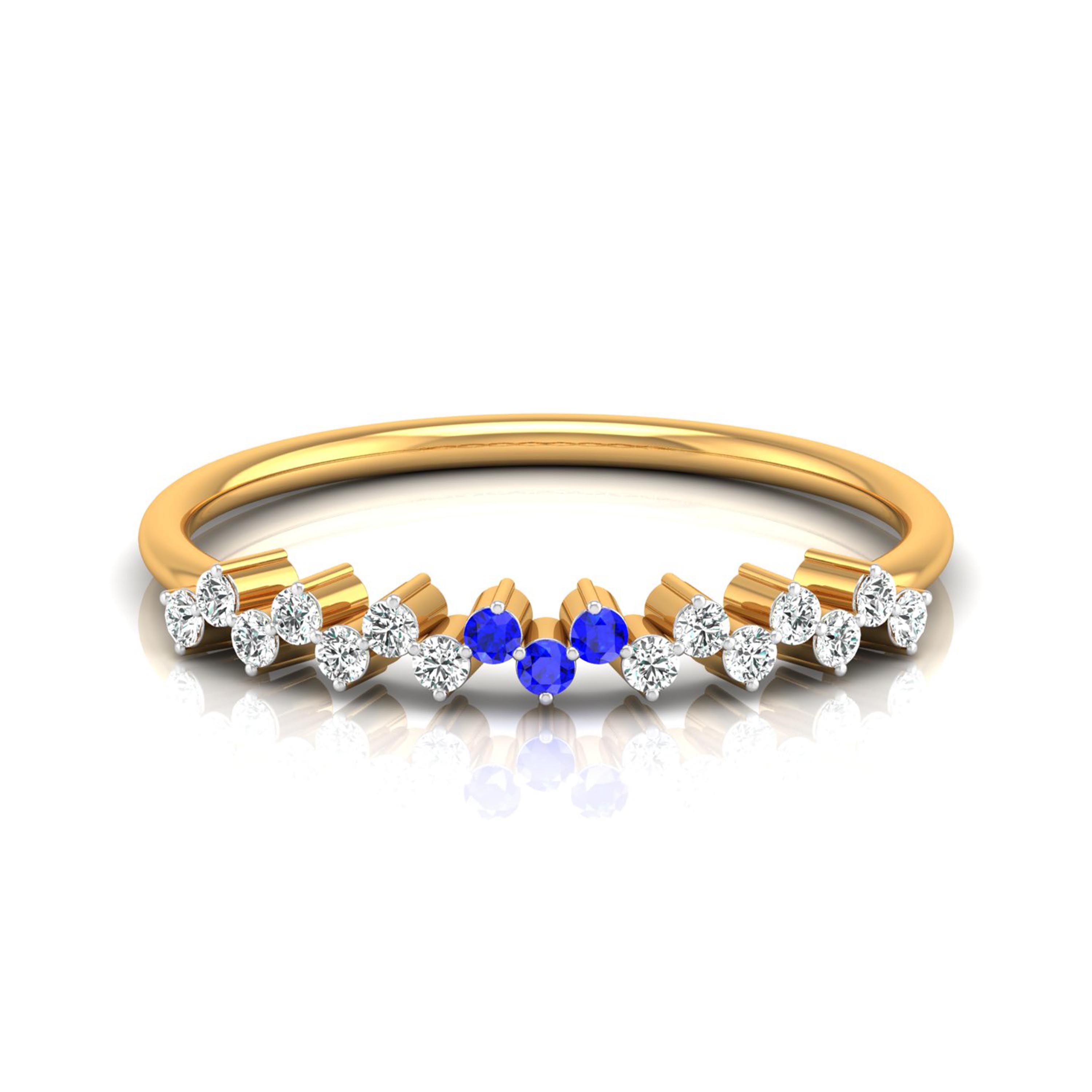 Lily Gold Band Ring with Lab-Grown Diamonds