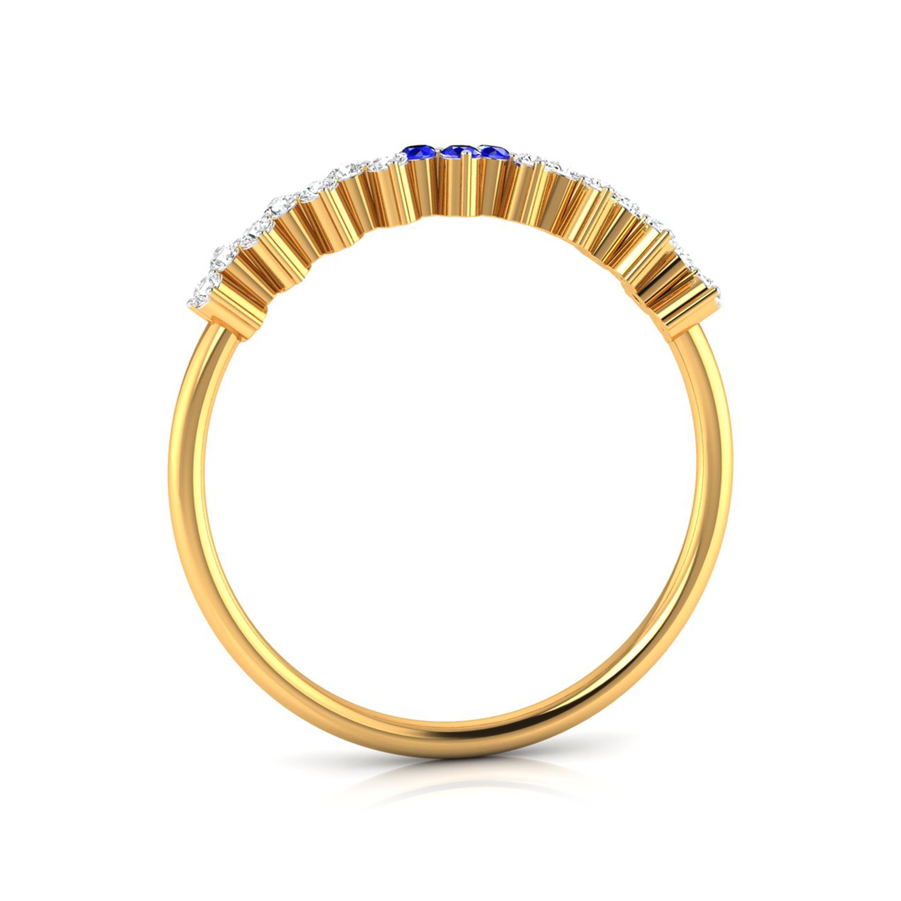 Lily Gold Band Ring with Lab-Grown Diamonds