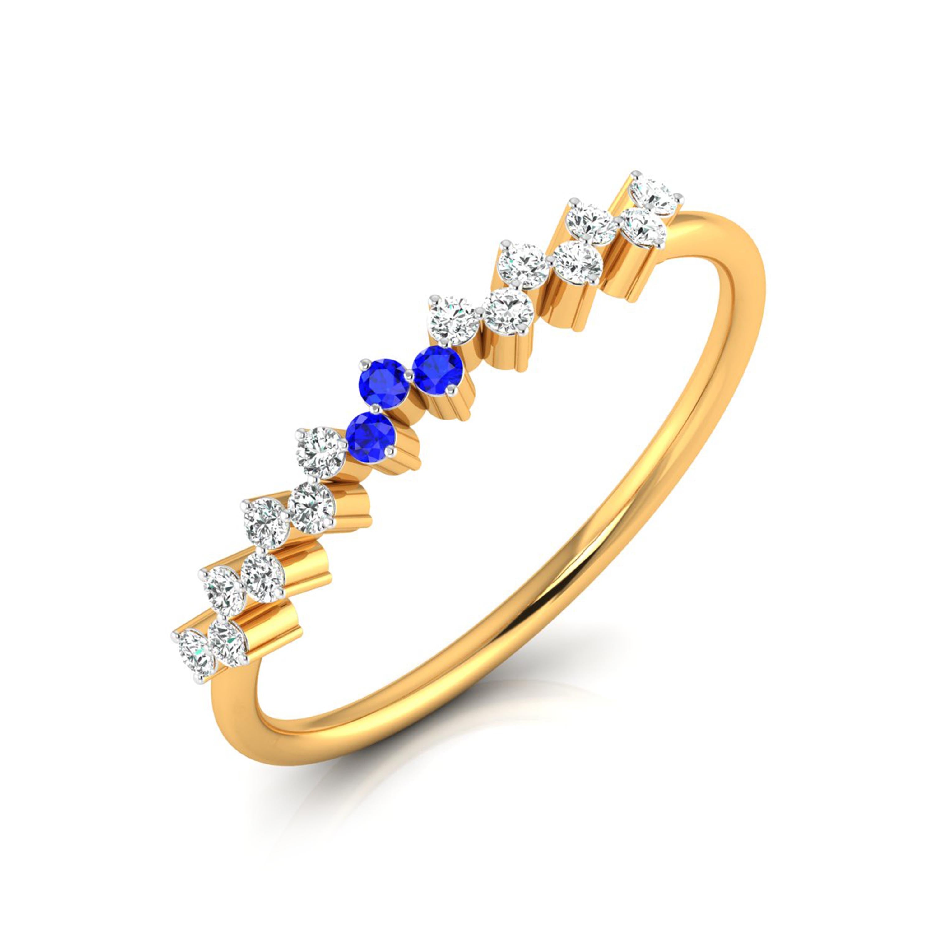 Lily Gold Band Ring with Lab-Grown Diamonds