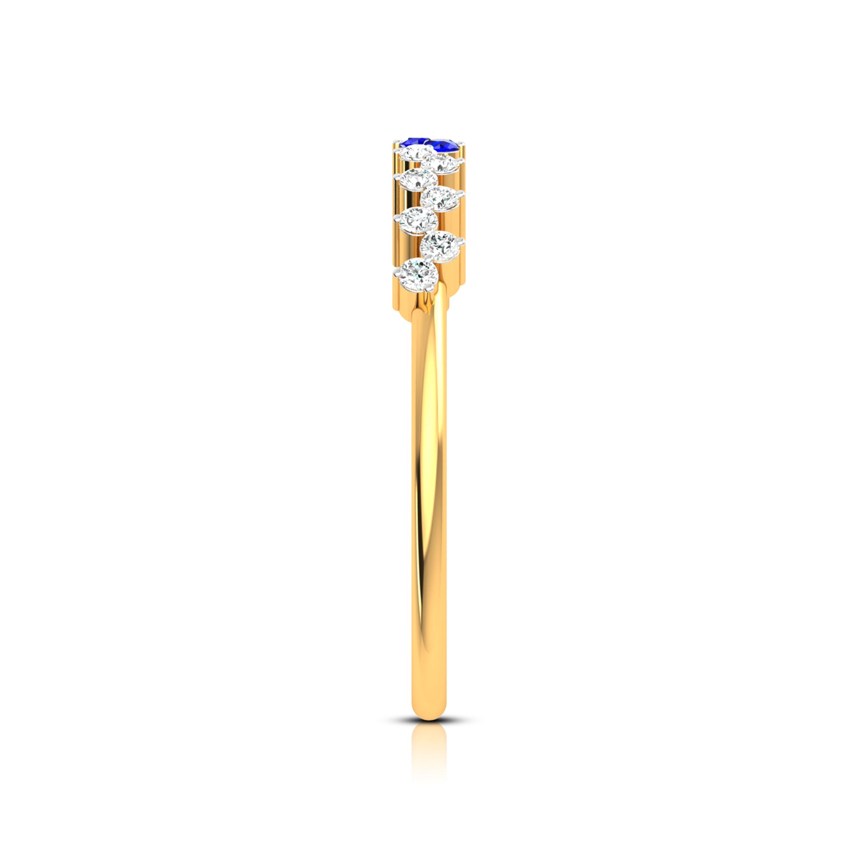Lily Gold Band Ring with Lab-Grown Diamonds