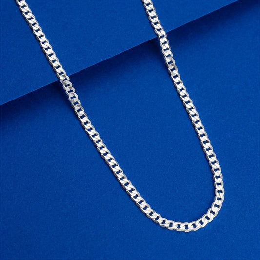 Textured Legacy Rhodium Plated 925 Sterling Silver Men's Chain